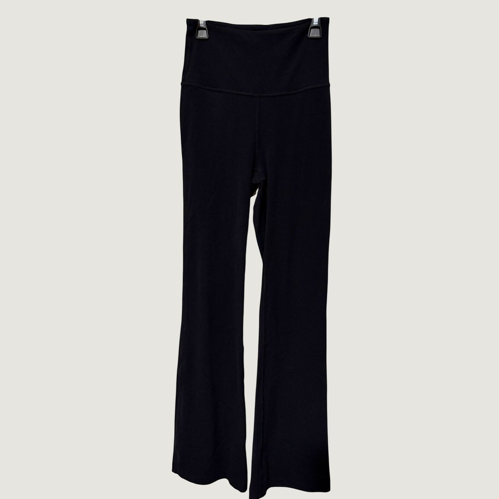 Lululemon Groove Super-High-Rise Flared Pant Black Nulu Yoga‎ Size 4 LW5DKMS